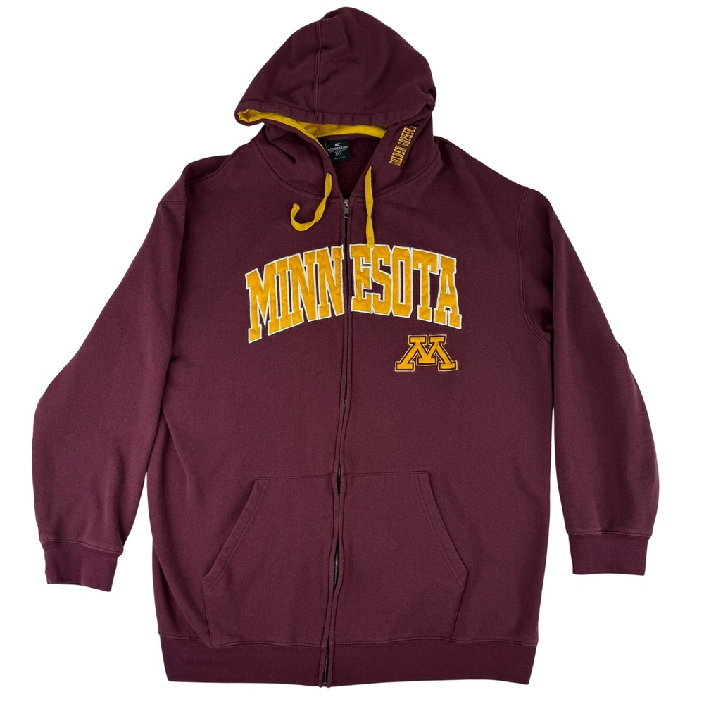 Colosseum‎ Hoodie Mens 3XT Maroon Minnesota Golden Gophers Zip Up Big & Tall